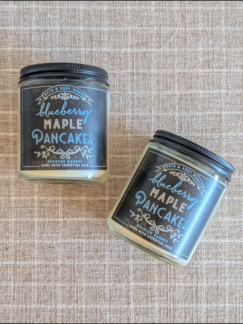 Bath & Body Works Blueberry Maple Pancakes Jar Candles - Black